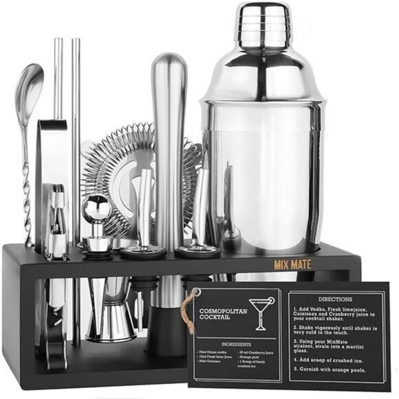 15 piece cocktail shaker set with stand home bar tools mixology gift idea - Picture 7 of 7